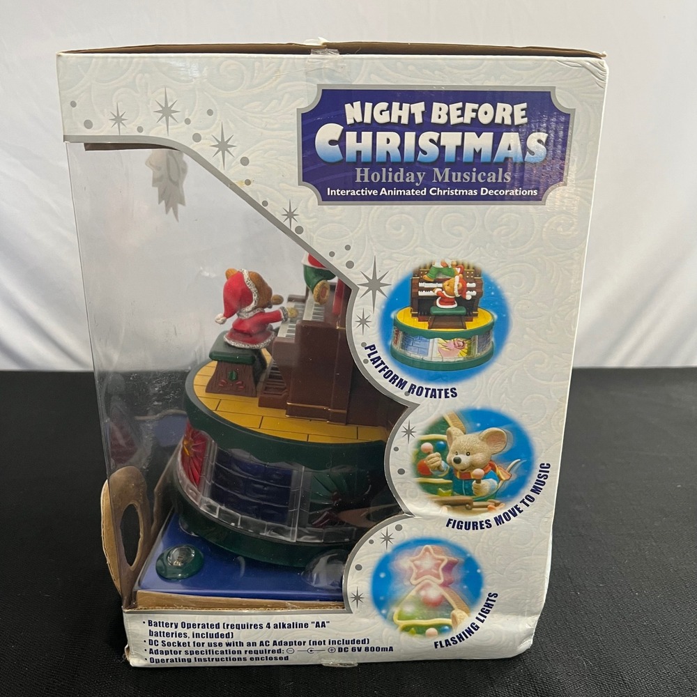 Night Before Christmas Holiday Musicals Animated Pipe Organ Teddy Bears 61500(N) - Picture 3 of 8